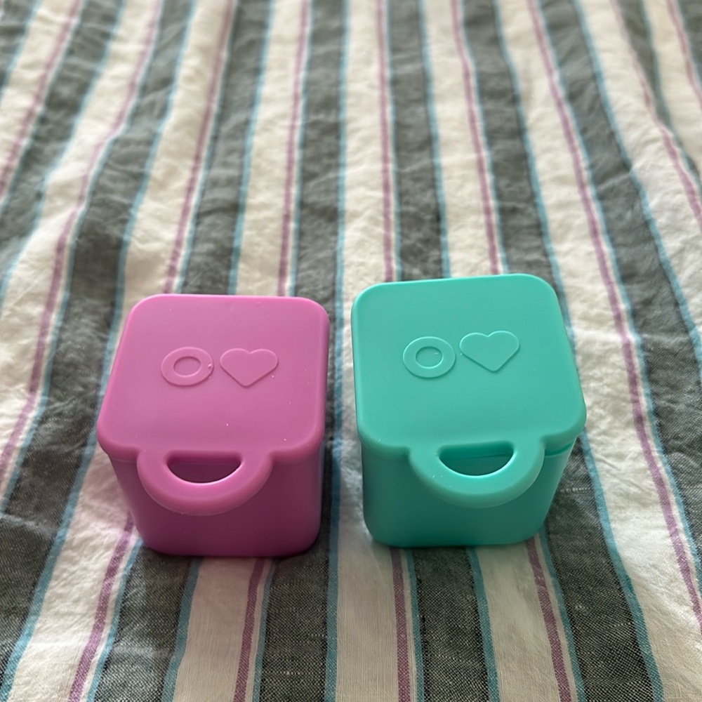 OmieLife Silicone Dip Containers | Pink and Teal | NWT